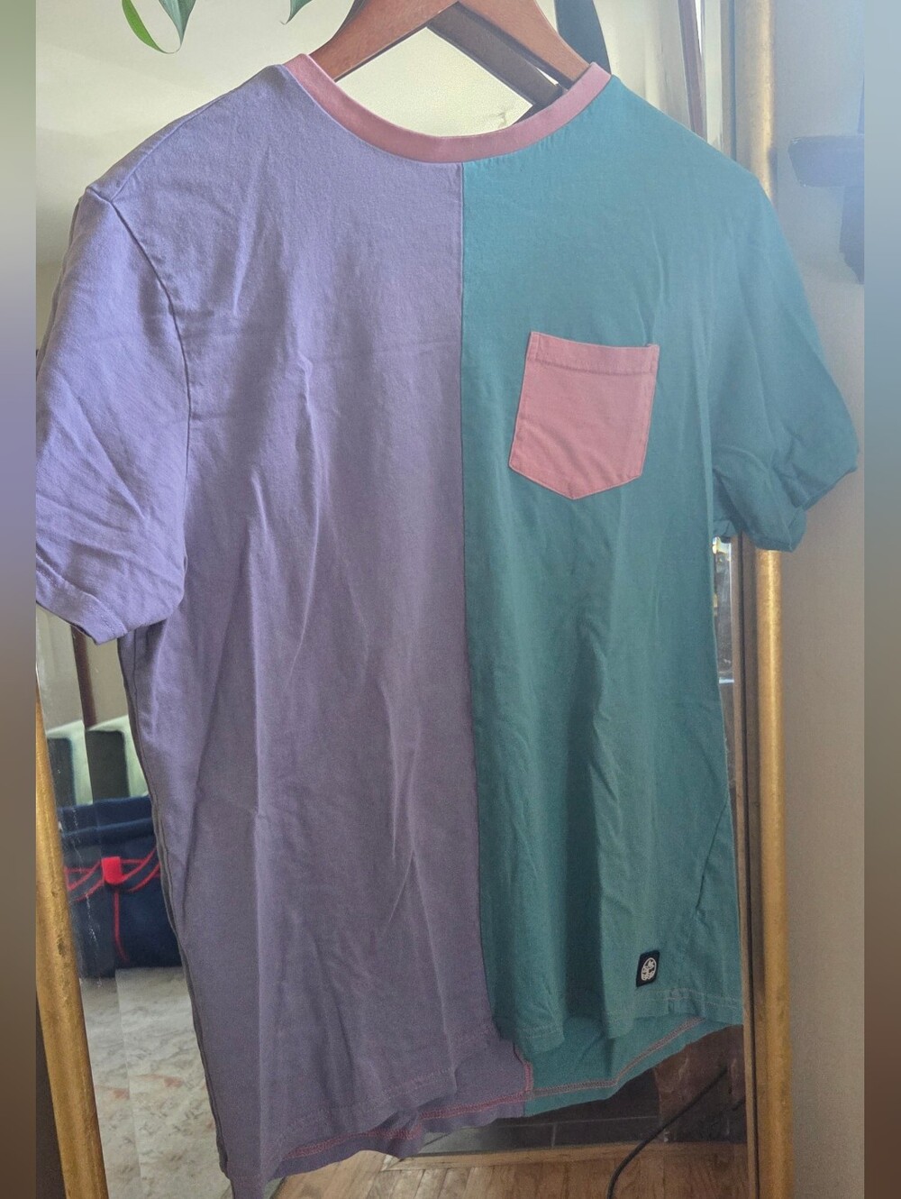 Y2K 360 Surf Colour Block Pocket Tshirt Men's M Cotton